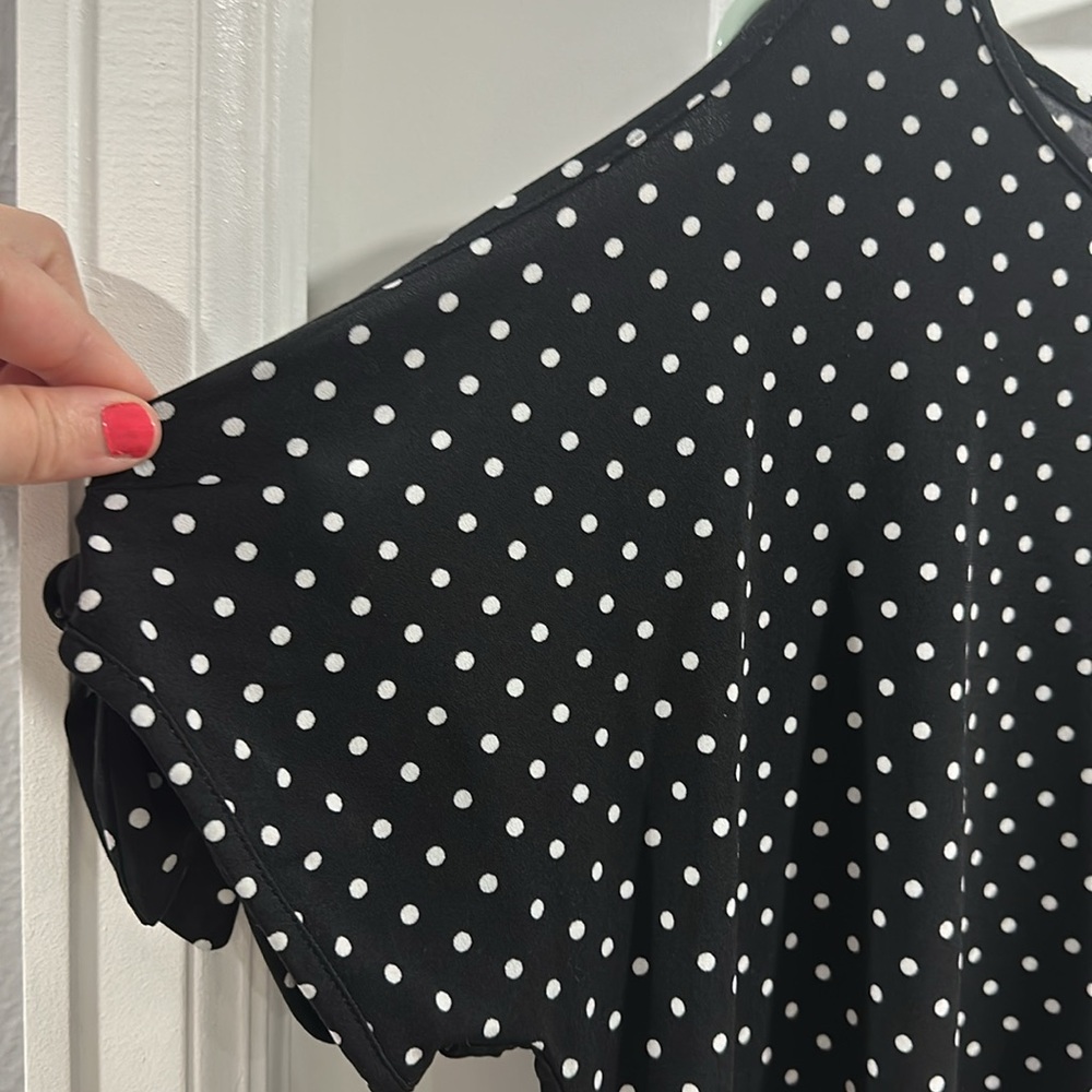 DKNY black Polka Dot Blouse - Picture 2 of 6
